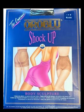 Oroblu Shock Up 40 Den Black Tights Hosiery I = S -NIP